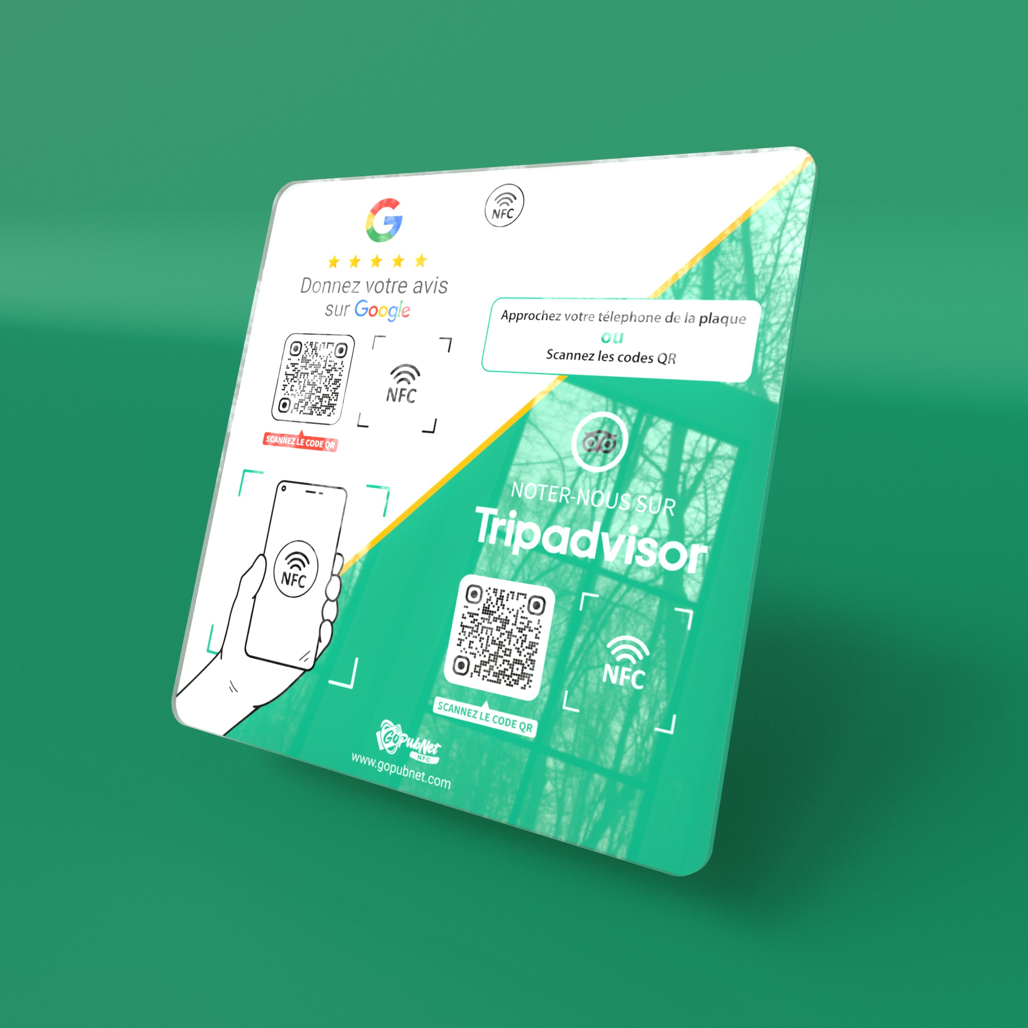 NFC Duo TripAdvisor / Google Review Cards